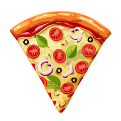 Pizza slice food isolated