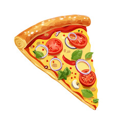Pizza slice food isolated