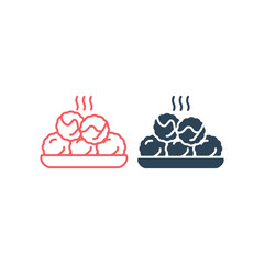 Meatball vector illustration icons set