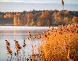 Autumnal lake sunrise