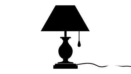 Silhouette of a table lamp