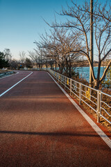 Scenic walking path by Yeongrang Lake in Sokcho, South Korea