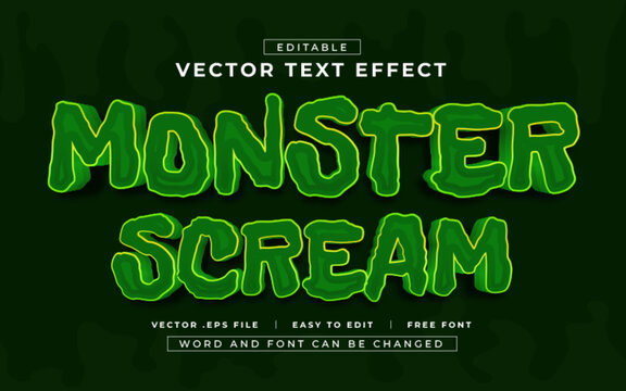 Monster Scream 3D editable text effect style