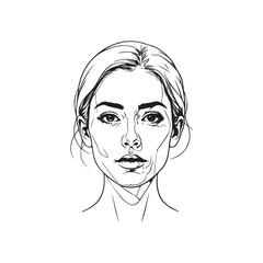 
Black and white line art of a cool woman playing guitar in casual outfit minimalist stylish illustration