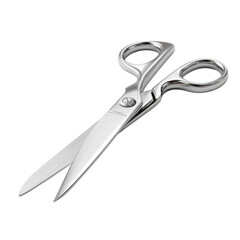 Obraz premium Sleek silver scissors with sharp blades, precision instrument for cutting and trimming material