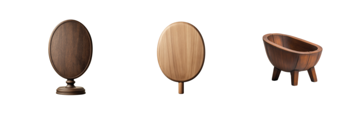 Elegant wooden furniture design with oval shapes for home decor