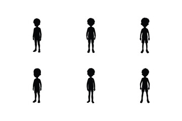 Boy Standing Pose Silhouette, Young Man Standing Silhouette, Male Full Body Standing Silhouette, Casual Boy Standing Silhouette, Side View Boy Silhouette