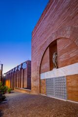 Excavations of the roman Casa del Mitreo in Merida, Spain,Stone columns of a Roman construction in Merida, Badajoz, Spain