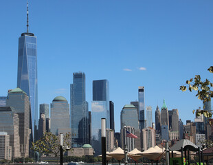 Obraz premium stunning view of the New York City skyline and skyscrapers fron Mew Jersey