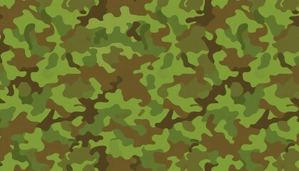 Fototapeta premium Seamless digital camo pattern in five shades of green and brown, army, concealment