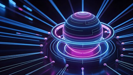 Generative AI and Deep Learning in Action. Neural Flow Network and Machine Learning Algorithms Driving Big Data Analytics. Abstract Futuristic 3D Rendering of Artificial Intelligence and Innovation.