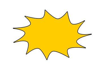 Yellow starburst explosion shape badge for sale sticker, discount label, price tag and promotional banner design for marketing graphics