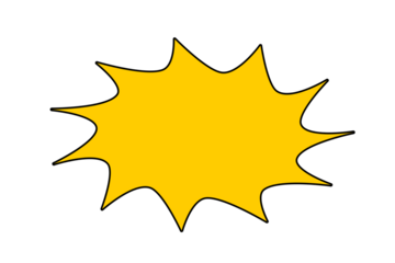 Yellow starburst explosion shape badge for sale sticker, discount label, price tag and promotional banner design for marketing graphics