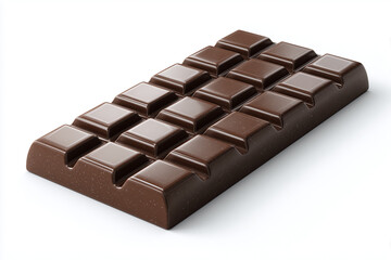 A bar of chocolate, 3D render, isolated on a white background.
