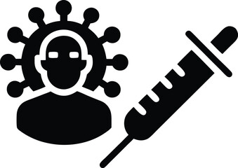 Virtual vaccination vector icon.eps