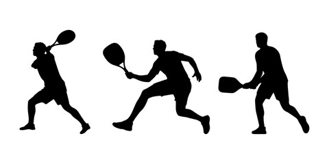 Collection of silhouettes of tennis players