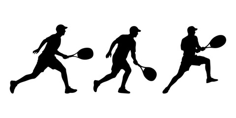 Pickleball player silhouette vector illustration