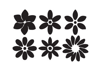 Flowers set. Flat black icons. Flowers editable stroke outline icon.  featuring various floral designs. vector illustration eps 10