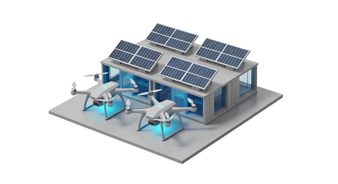 Sustainable Drone Operation Center Solar-Powered Drone Base