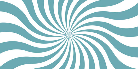 Fractal vector backdrop burst retro white and light blue sunburst vintage element spiral striped.Swirling pattern background with Vortex starburst spiral twirl strips.Background Sunburst Web Banner.