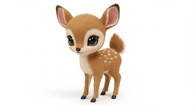 愛らしい鹿の子 柔らかな光で輝く瞳 優しい表情 (Airashii kanoko yawarakana hikari de kagayaku hitomi yasashii hyoujou) Translation: Adorable fawn, eyes shining in soft light, gentle expression.. AI Generated