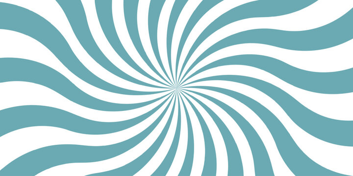 Fractal vector backdrop burst retro white and light blue sunburst vintage element spiral striped.Swirling pattern background with Vortex starburst spiral twirl strips.Background Sunburst Web Banner.