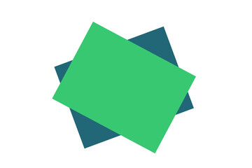 Abstract overlapping green and blue rectangle shapes for modern geometric design, poster,...