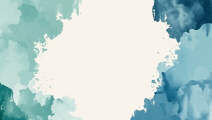 Obraz premium Abstract Watercolor Background: Teal and Blue Hues