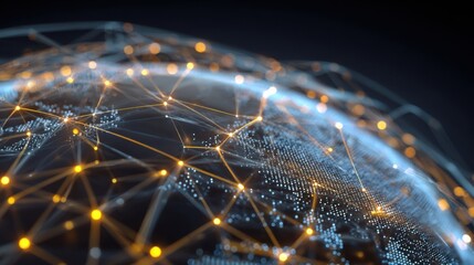 global network connections glowing earth