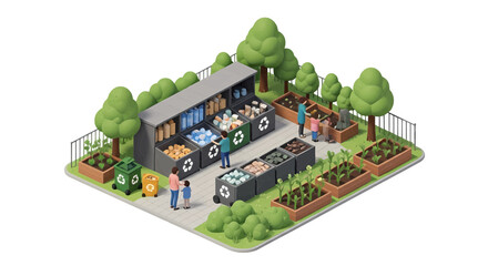 Eco-Friendly Recycling Center Concept A Sustainable Approach to Waste Management and Community Gardening