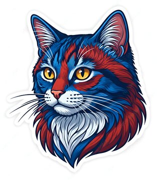 Cat Head Vector Sticker