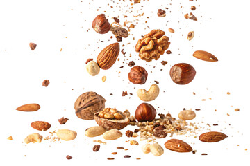 various crushed dried nuts Png Image 