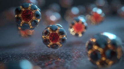 glowing orbs floating above surface