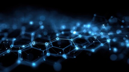 glowing blue network connections abstract