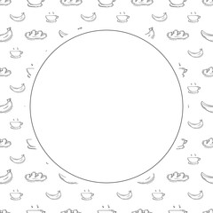hand drawn food and beverage frame background