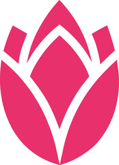 Elegant Pink Flower Bud Icon
