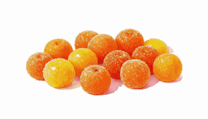 Jeweled Drops Fruit jelly balls isolated watercolor vector illustration svg
