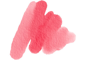 Red Watercolor Stain Paper Texture PNG Element  On Transparent background