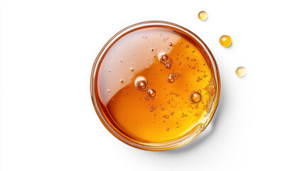 Honey in Glass Bowl on Transparent Background