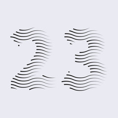 Obraz premium 23 Number Lines Logo Icon vector and Illustration