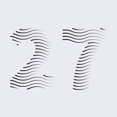 27 Number Lines Logo Icon vector and Illustration