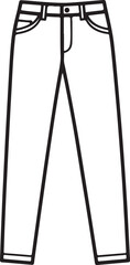 Outline of Blue Jeans on White Background untitled vector