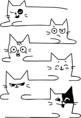 set of funny cats