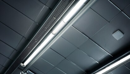 fluorescent lamp on the modern ceiling