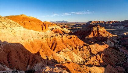 Obraz premium Sunset Over Colorful Canyon Landscape