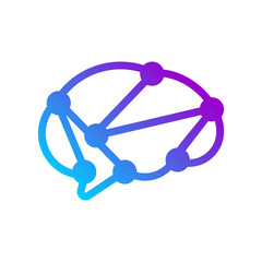 logo design combination of a brain tech
