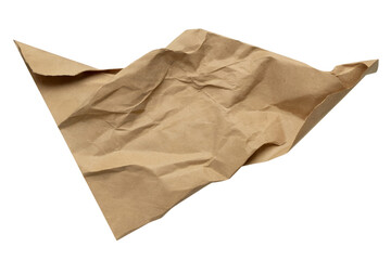Fototapeta premium Wrinkled brown paper, perfect for texture and design isolated on white background
