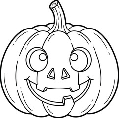 Smiling jack o lantern outline for halloween coloring page