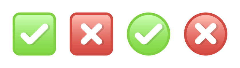 Fototapeta premium check and cross ui buttons .Vector