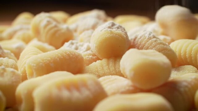 Close-up of a pile of fresh gnocchi
